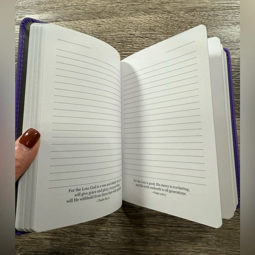 Purple Faux‎ Leather Journal Proverbs 3:5 Scripture Notebook 240 Lined Pages 5x7